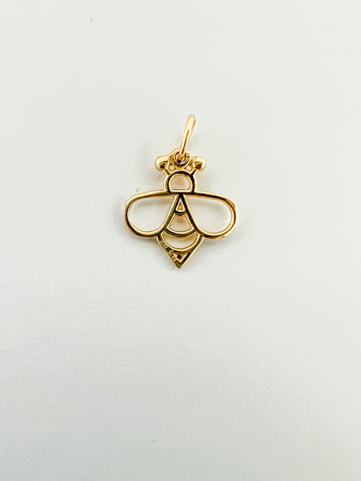 14k gold Bee charm pendant 