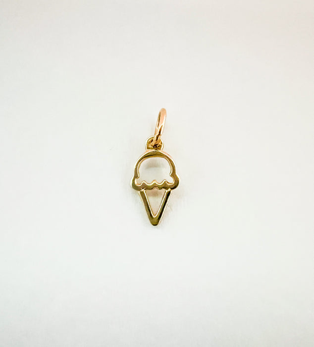 14k Yellow Gold Solid Charm Pendant