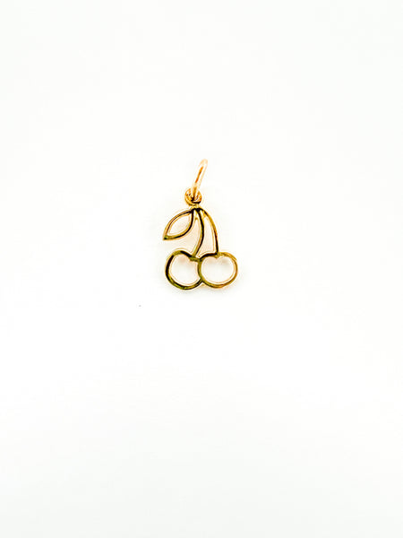 14k gold Cherry charm pendant  