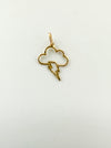 gold Cloud and Lighting charm pendant