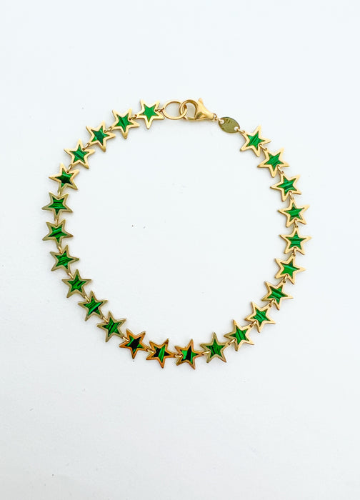 Inlay Star Bracelet 14K Yellow Gold