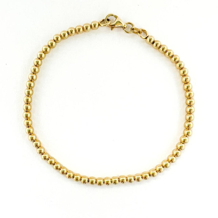 Yellow Gold Ball Chain Bracelet