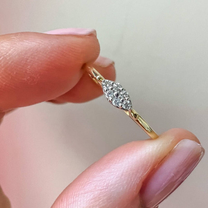 10K Yellow Gold Diamond Dainty Ring