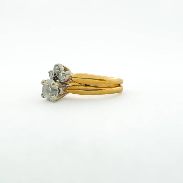 Vintage Diamond Engagement Ring 14K Yellow Gold