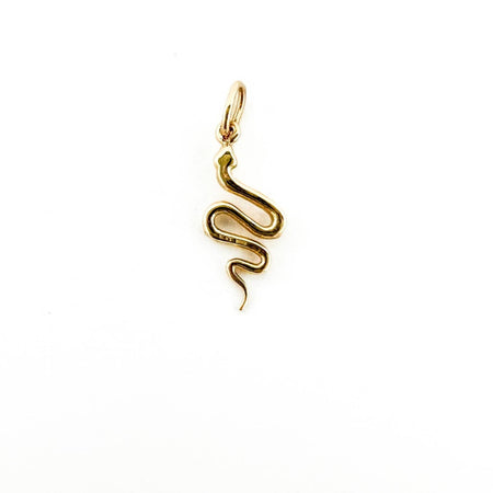 14k gold Snake charm pendant