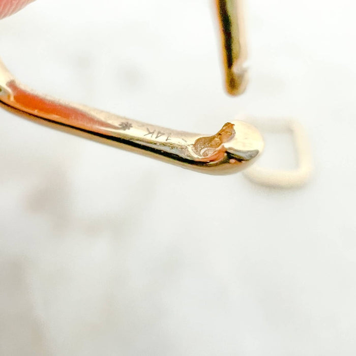 14k Gold Paperclip Diamond Hoop Earrings