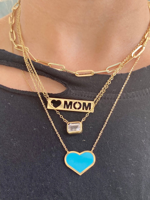 14k gold  turquoise heart necklace 
