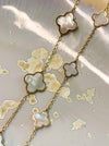 14k yellow gold clover mother of pearl bracelet