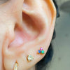 14k yellow gold multicolor stud earrings