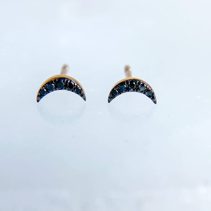14k gold moon earrings