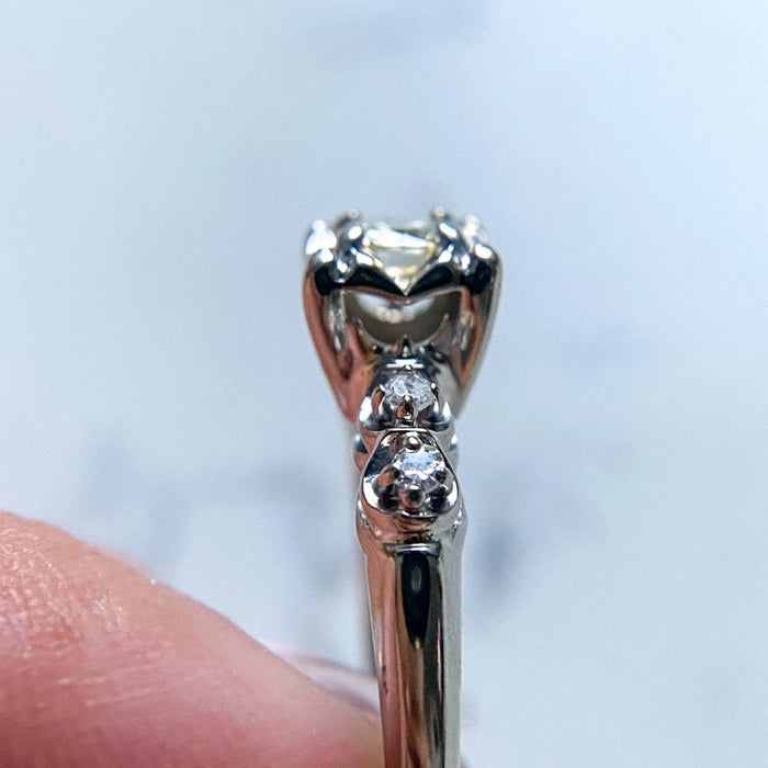 Vintage Engagement Ring European Cut Diamond Circa 1920's