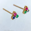 multicolor trinity stud earrings 