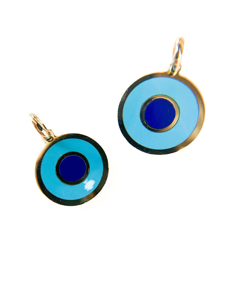 14K Gold Turquoise and Lapis Lazuli Evil Eye Pendant