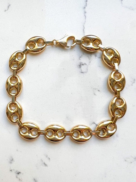 14K Gold Mariner Link Bracelet