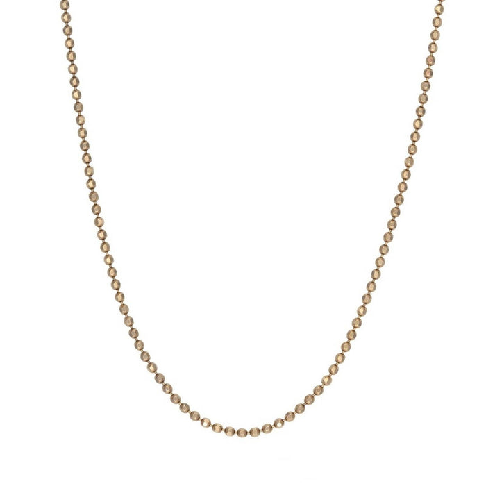 10k and 14K Gold 2mm Diamond Cut  Bead Necklace