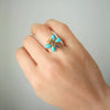 14k yellow gold turquoise butterfly ring 