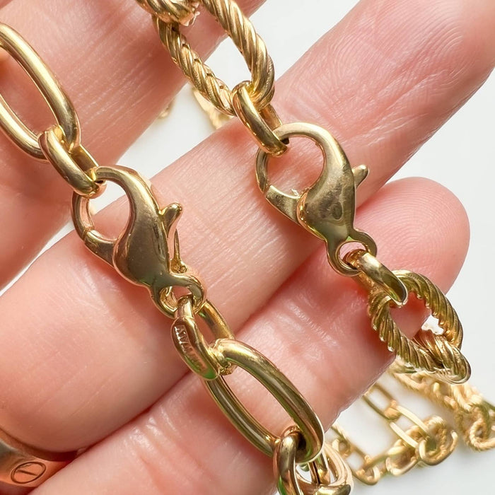 14K Italian Yellow Gold Interlocking Paperclip Necklace