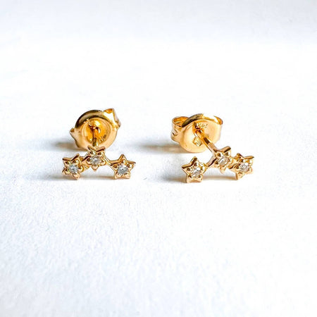 	14 karat gold stud diamond earrings