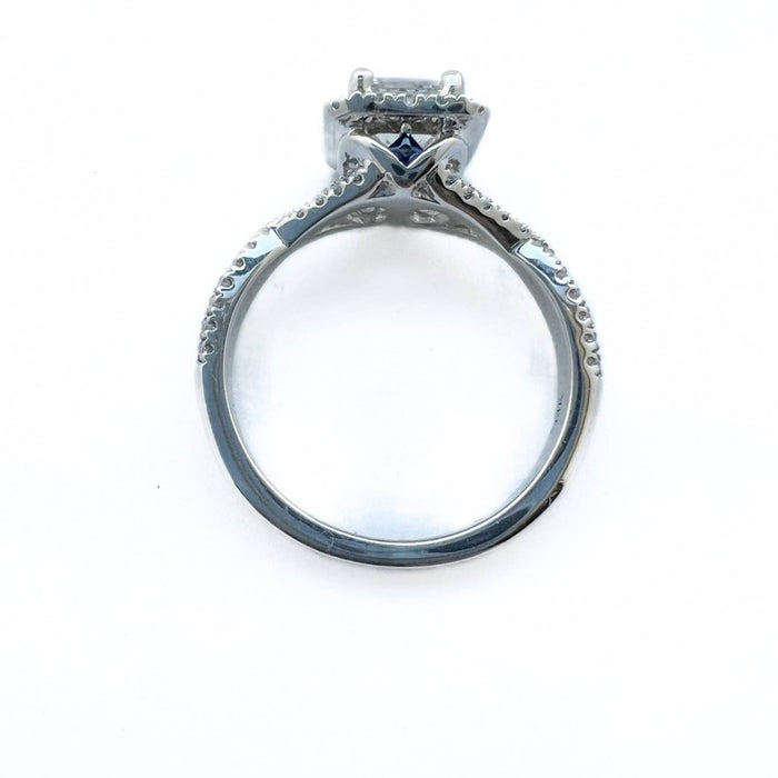 Vera Wang Princess Cut Diamond 1 1/5 TCW Engagement Ring 14K White Gold