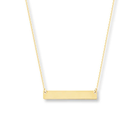 14K Yellow Gold Engravable  Bar Necklace