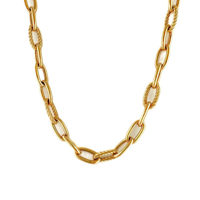 14k yellow gold paperclip necklace