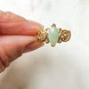 10K Yellow Gold Marquise Jade  Ring