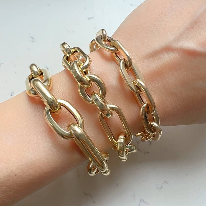 14K Yellow Gold Chunky Multi Chain Link Bracelet