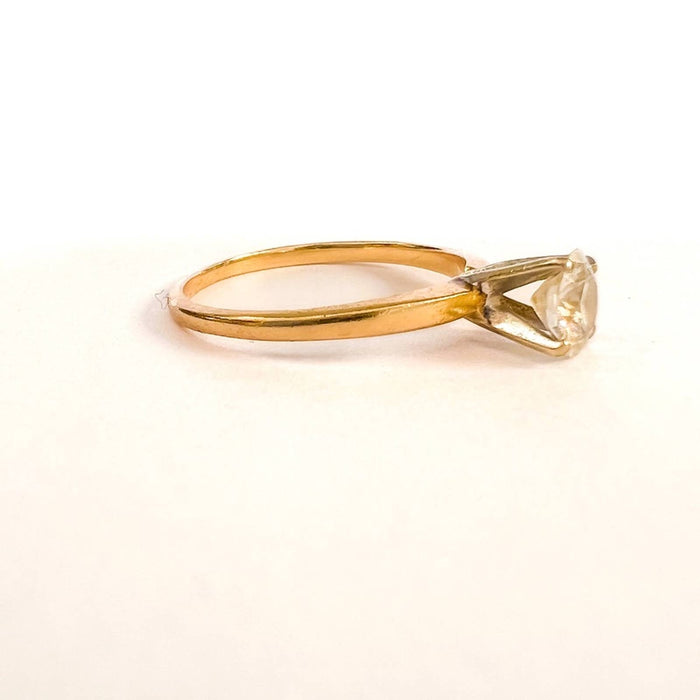 Vintage 14K Gold Solitaire Round Diamond  Engagement Ring