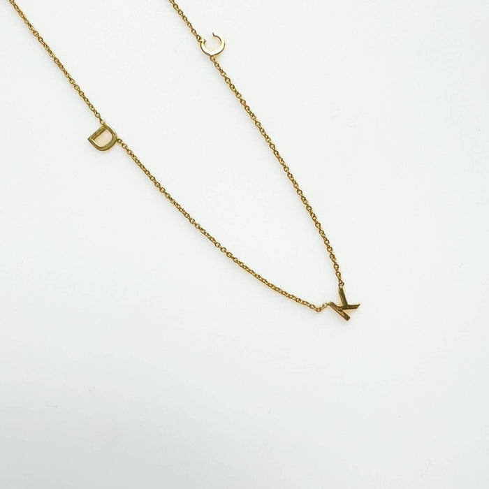 14K Yellow Gold Initial Necklace.