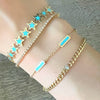 Turquoise Inlay Star Bracelet 14K Yellow Gold
