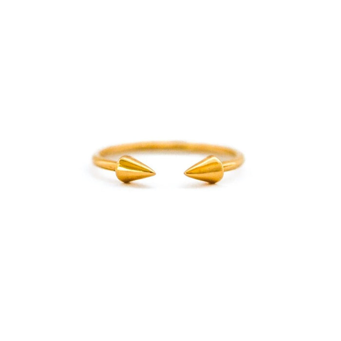 14K Yellow Gold Open Spike Ring