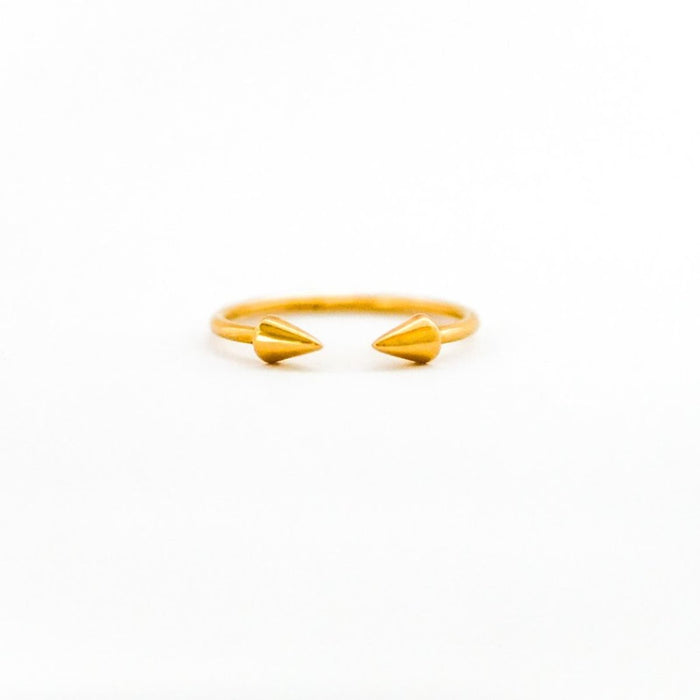 14K Yellow Gold Open Spike Ring