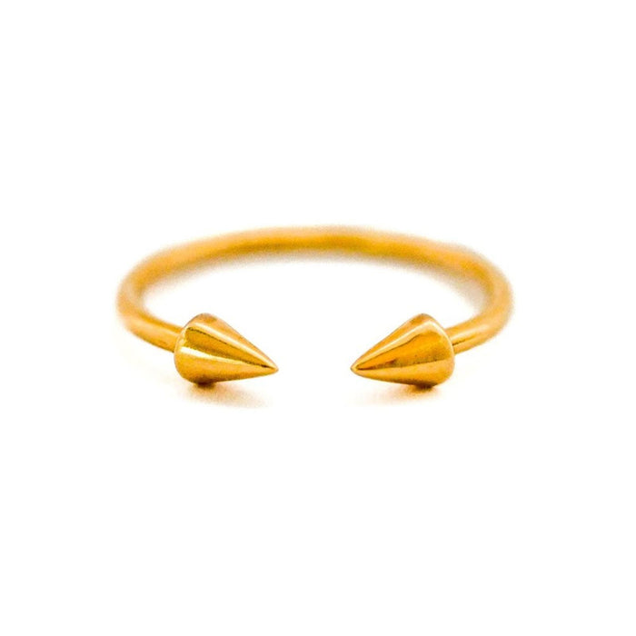 14K Yellow Gold Open Spike Ring