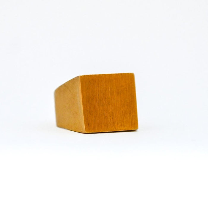 Pinky 18k Yellow Gold Square Matte Signet Ring