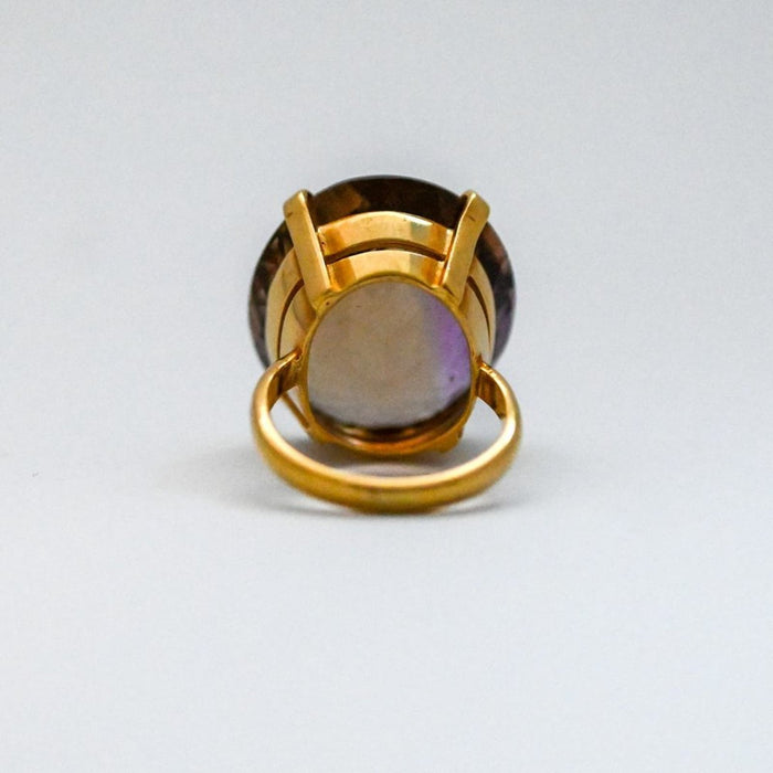 Cushion Cut Ametrine Cocktail Ring 18K Yellow Gold.