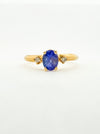 14K Yellow Gold Tanzanite and Diamond Ring