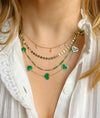 Malachite heart necklace 14k gold 