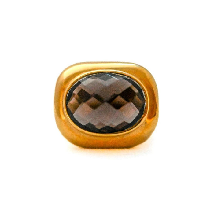 18k Yellow Gold Cognac Quartz Statement