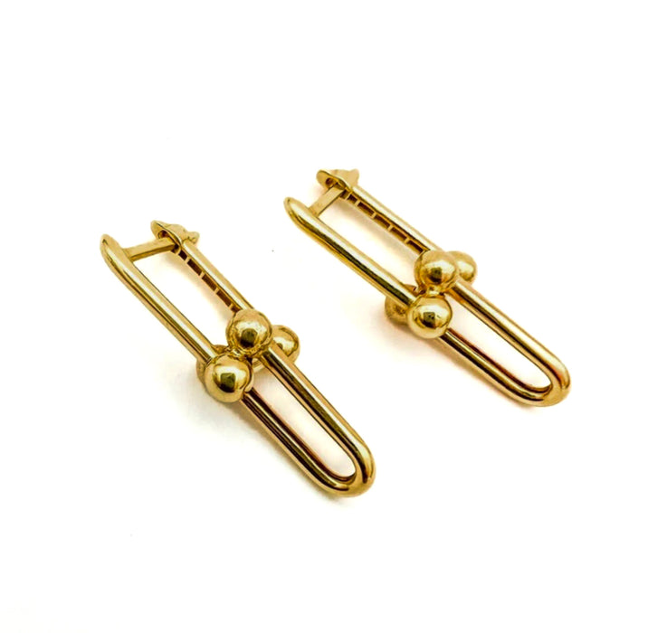 U link Hoop Earrings 14K Yellow Gold