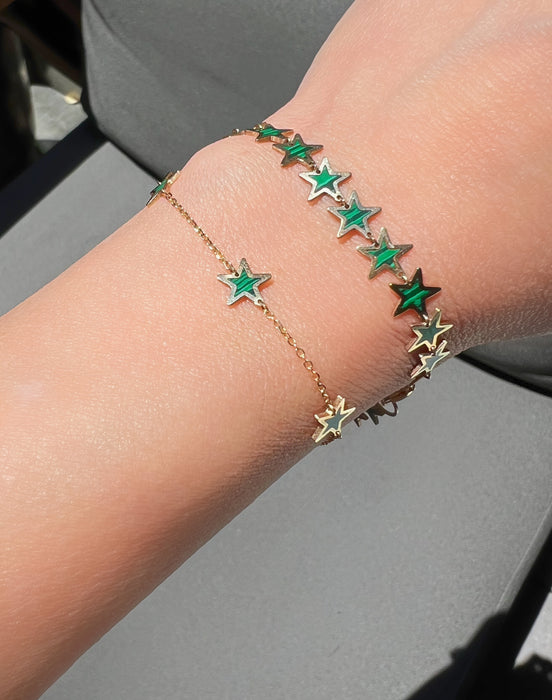 Inlay Star Bracelet 14K Yellow Gold