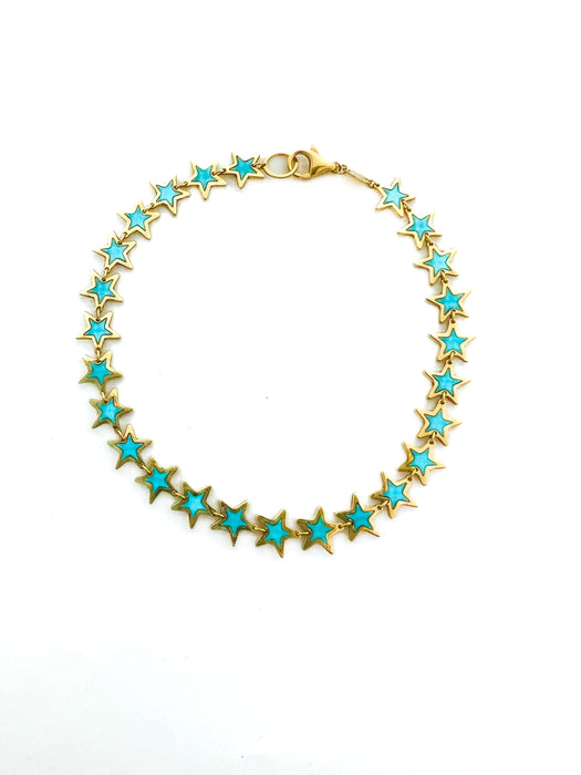 Inlay Star Bracelet 14K Yellow Gold