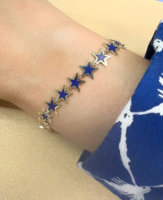 Inlay Star Bracelet 14K Yellow Gold