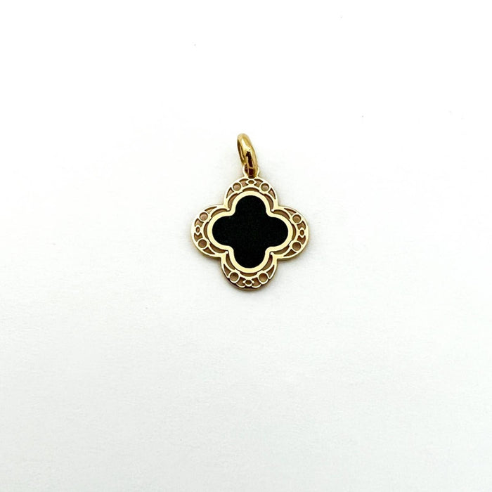 Inlay Clover Pendant 14K Yellow Gold