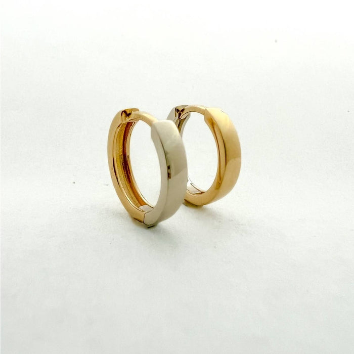 Two Sides 14K Two-tone Gold Hoops Earrings