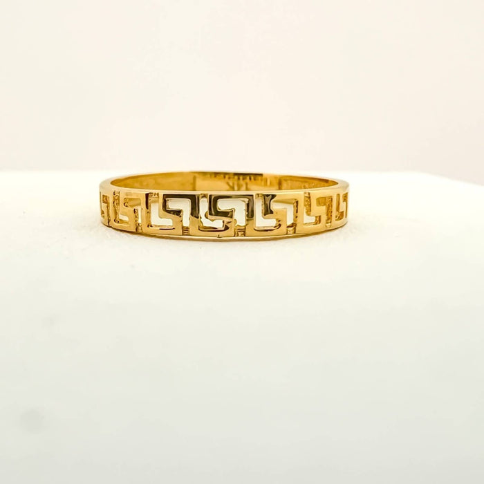 14K Yellow Gold Greek Key Band Ring