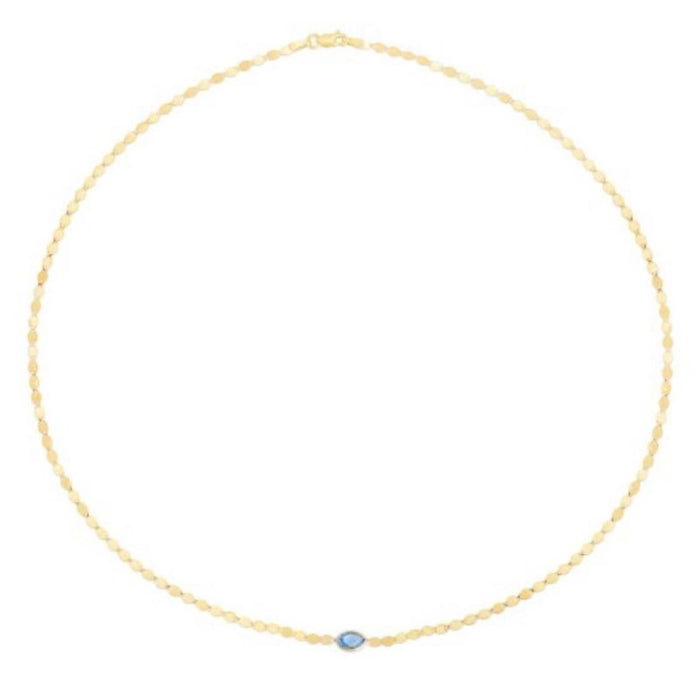 14K Yellow Gold Gemstone Mirror Necklace