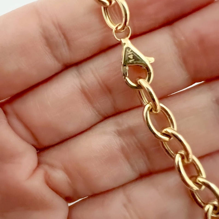 14k Yellow Gold Oval Link Bracelet