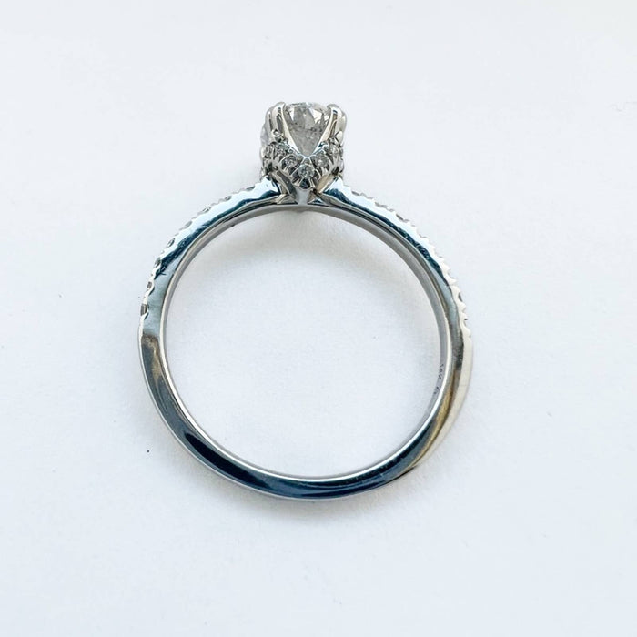 Oval Diamond Engagement Ring in 14K White Gold