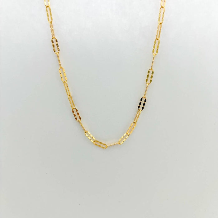 Mirror Paperclip Necklace 14K Yellow Gold