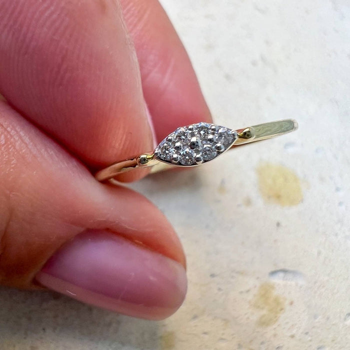 10K Yellow Gold Diamond Dainty Ring